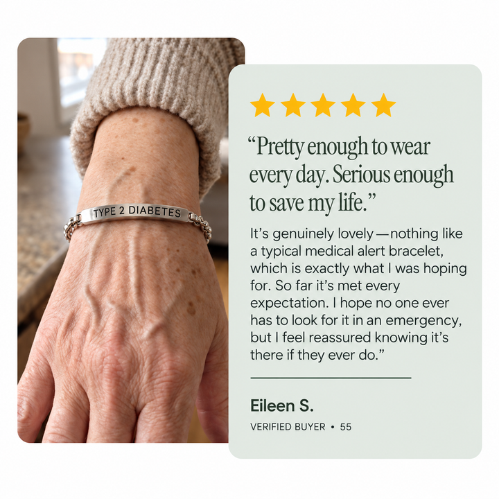 Women’s Slim Diabetes Medical Alert Bracelet