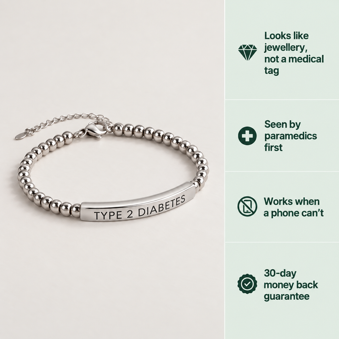 Women’s Slim Diabetes Medical Alert Bracelet