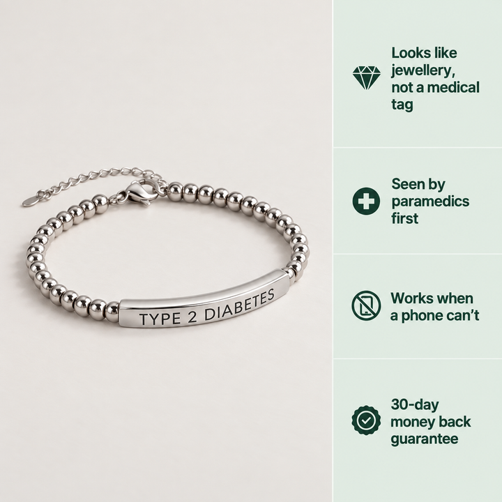 Women’s Slim Diabetes Medical Alert Bracelet