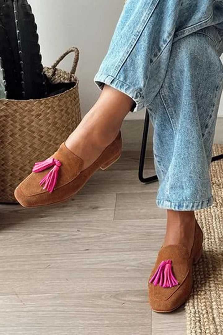 Monique | Colorblock Moccasins with Square Toe