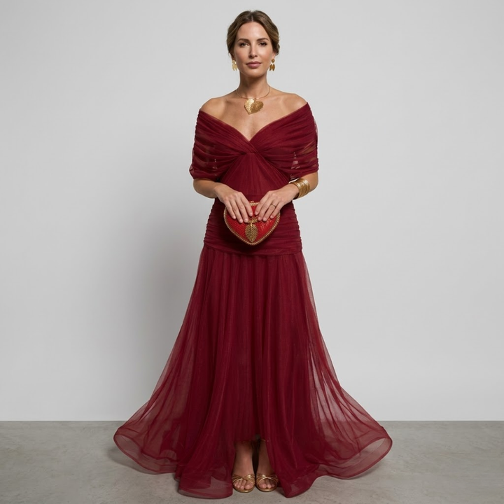 ISABELLA - Elegant Maxi Dress with Flattering Waist and Timeless Class