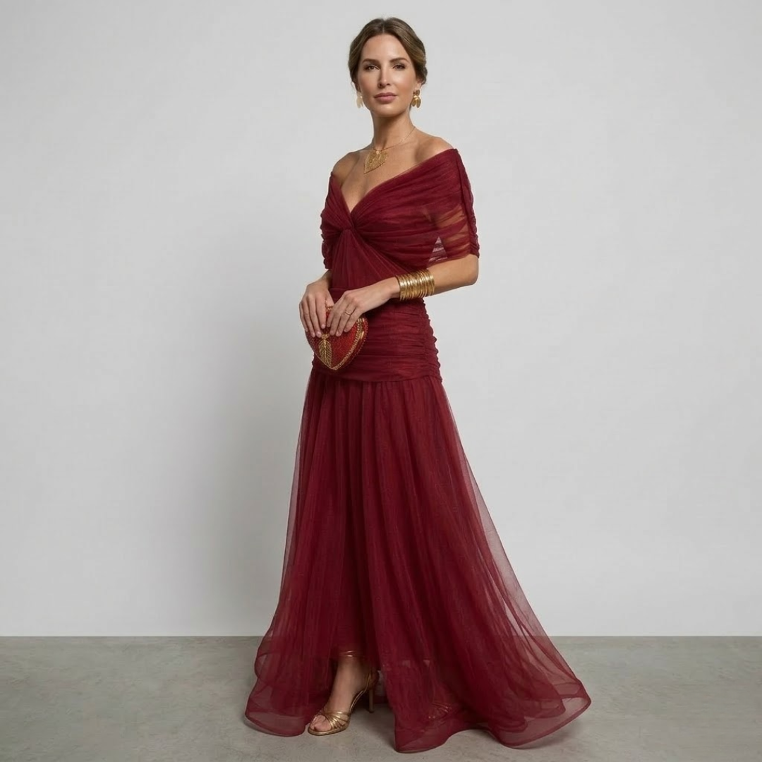 ISABELLA - Elegant Maxi Dress with Flattering Waist and Timeless Class