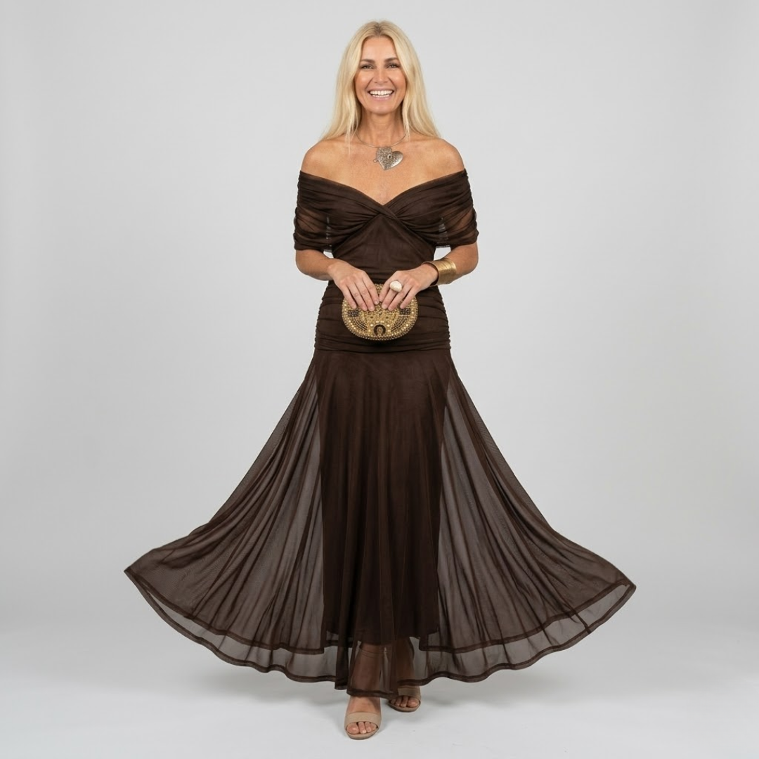 ISABELLA - Elegant Maxi Dress with Flattering Waist and Timeless Class