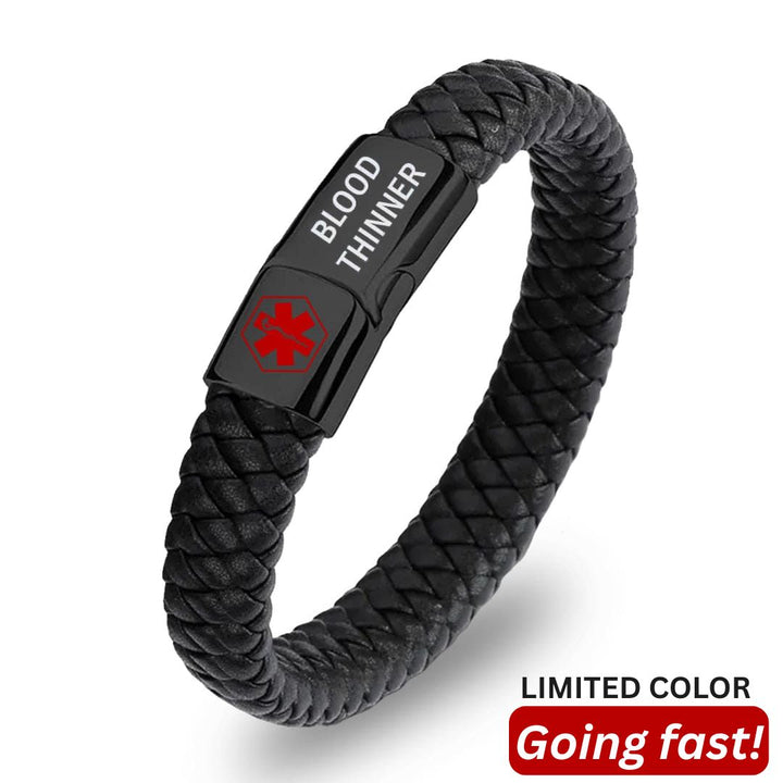 Men’s Blood Thinner Medical Alert Bracelet