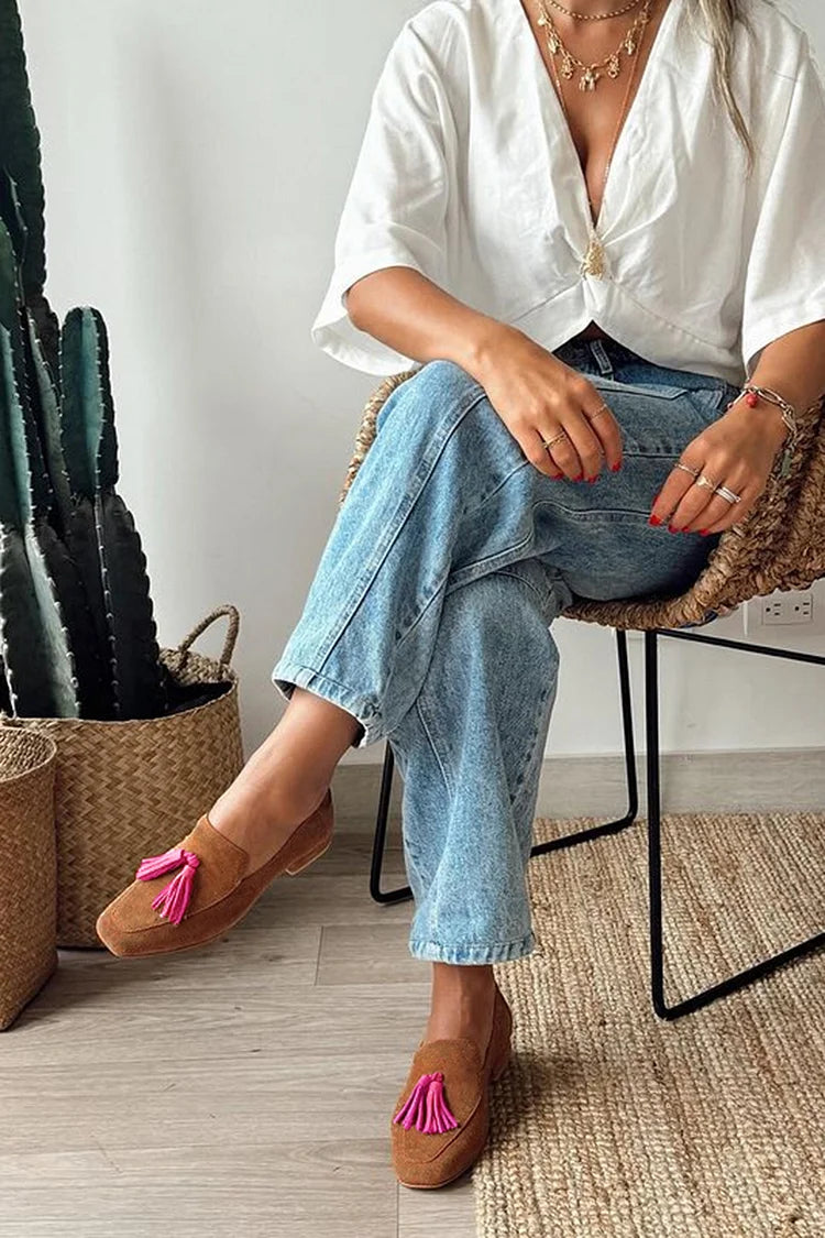 Monique | Colorblock Moccasins with Square Toe