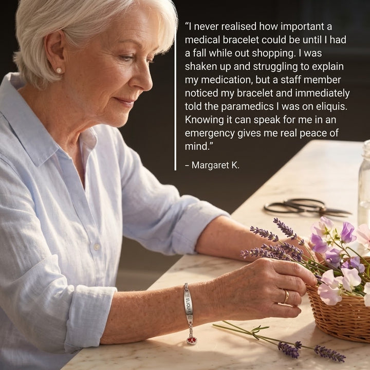 Women’s Eliquis Medical Alert Bracelet