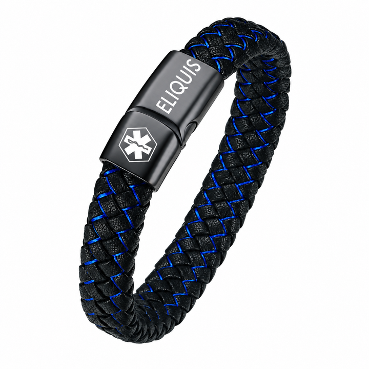 Men’s Eliquis Medical Alert Bracelet