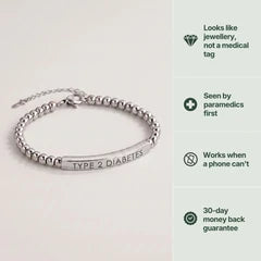 Women’s Slim Diabetes Medical Alert Bracelet
