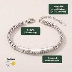 Women’s Slim Diabetes Medical Alert Bracelet