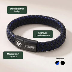 Men’s Eliquis Medical Alert Bracelet
