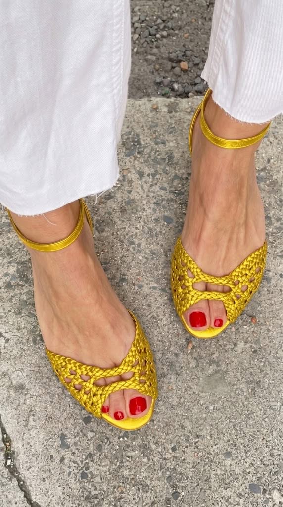 Isadora - Woven Gold Sandals