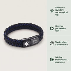 Men’s Blood Thinner Medical Alert Bracelet