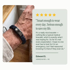 Men’s Blood Thinner Medical Alert Bracelet