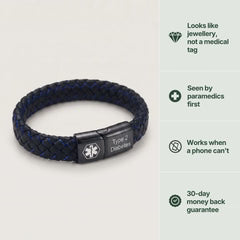 Men’s Diabetes Medical Alert Bracelet