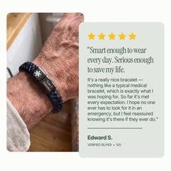 Men’s Diabetes Medical Alert Bracelet