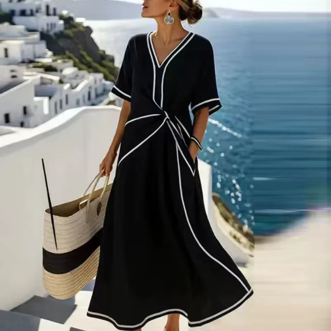 Mila - Elegant Dress with Flattering Waist and Vacation Chic