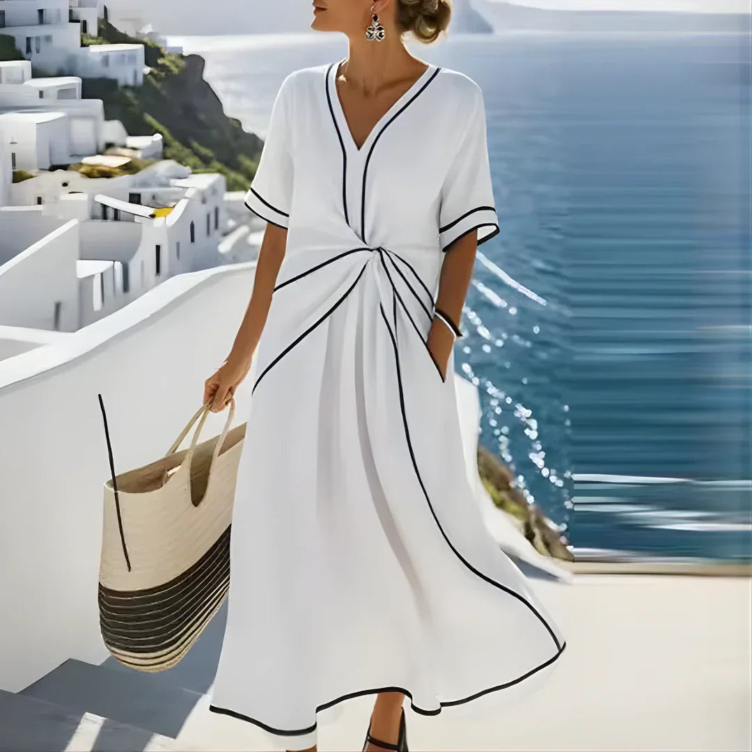 Mila - Elegant Dress with Flattering Waist and Vacation Chic