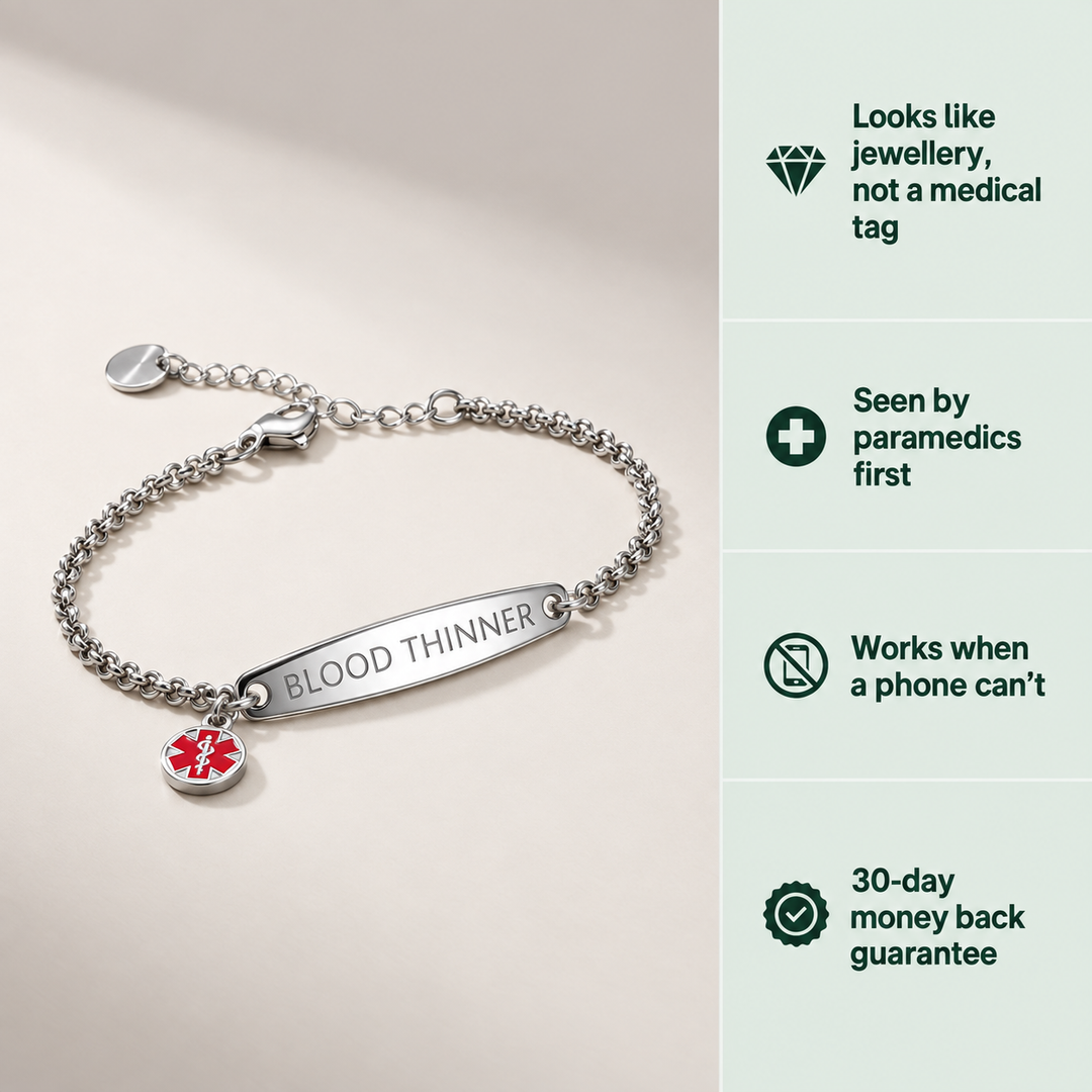 Women’s Blood Thinner Medical Alert Bracelet