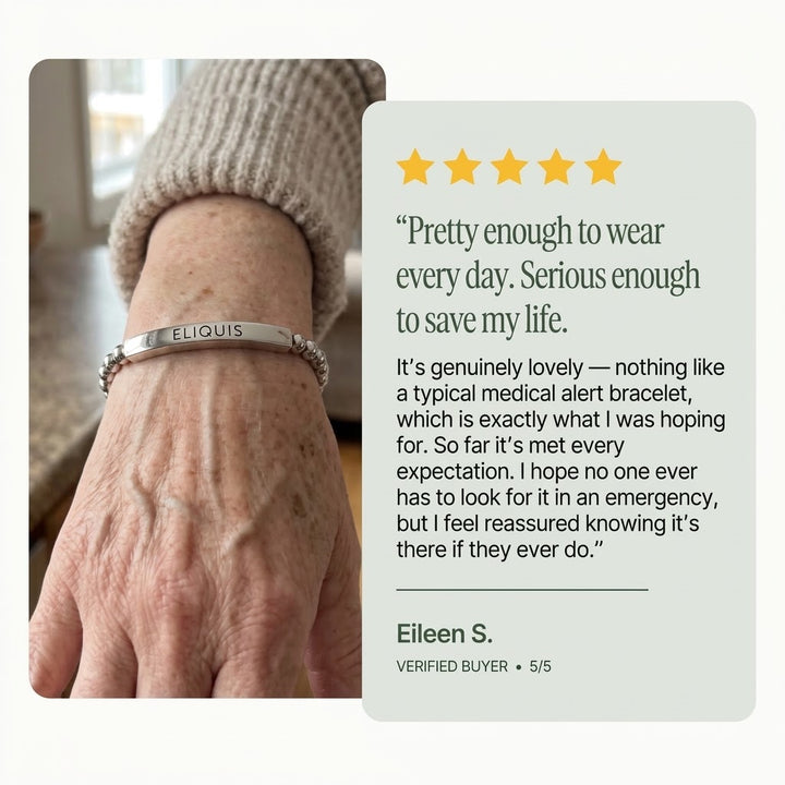 Women’s Slim Eliquis Medical Alert Bracelet