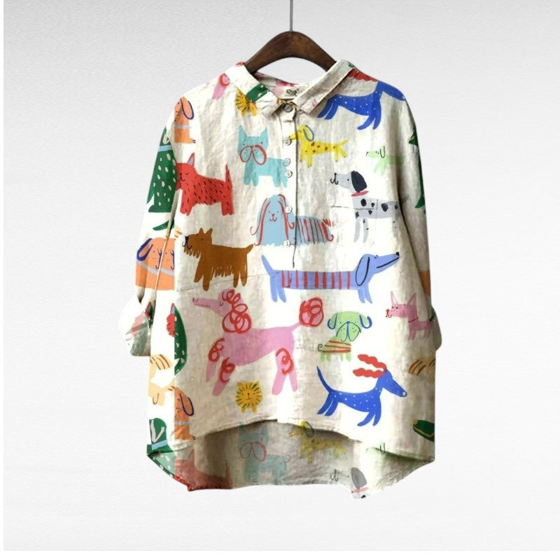 Ondine - Playful Animal Print Blouse