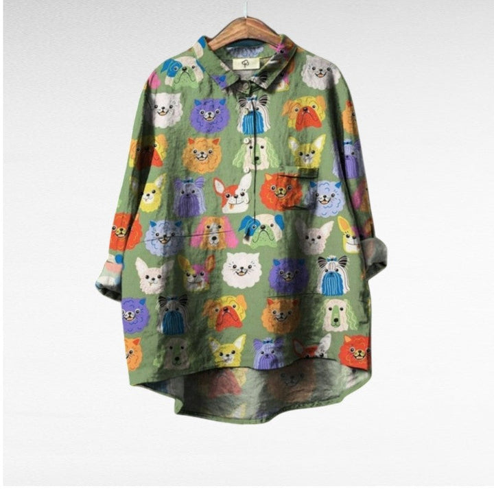 Lison - Fun Animal Print Blouse