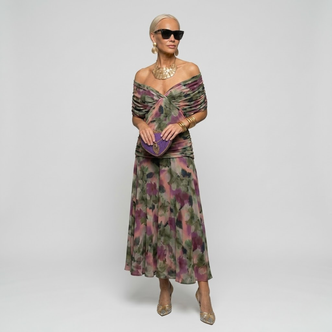 ISABELLA - Elegant Maxi Dress with Flattering Waist and Timeless Class