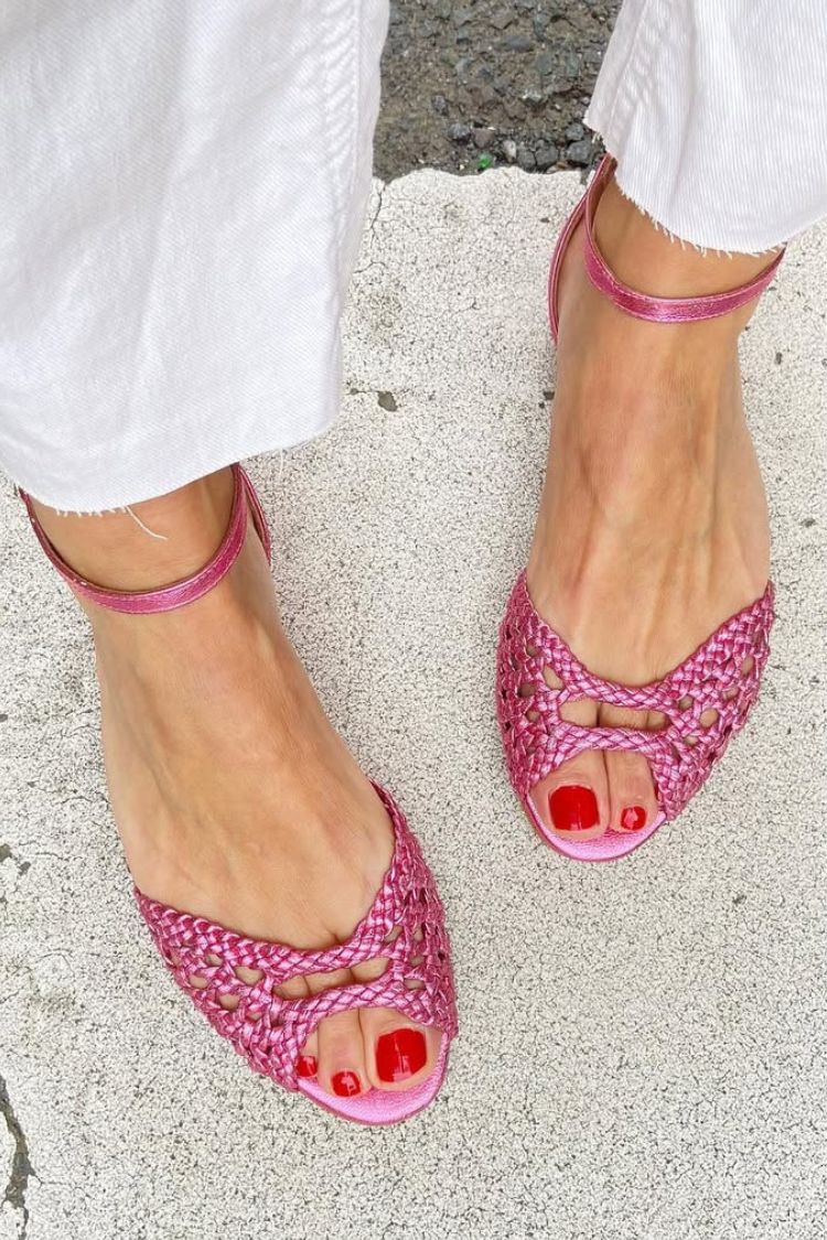Isadora - Woven Gold Sandals