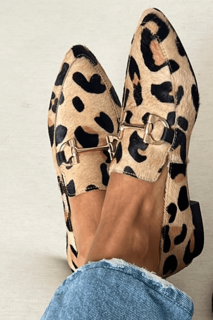 Karin | Pointed Printed Loafers