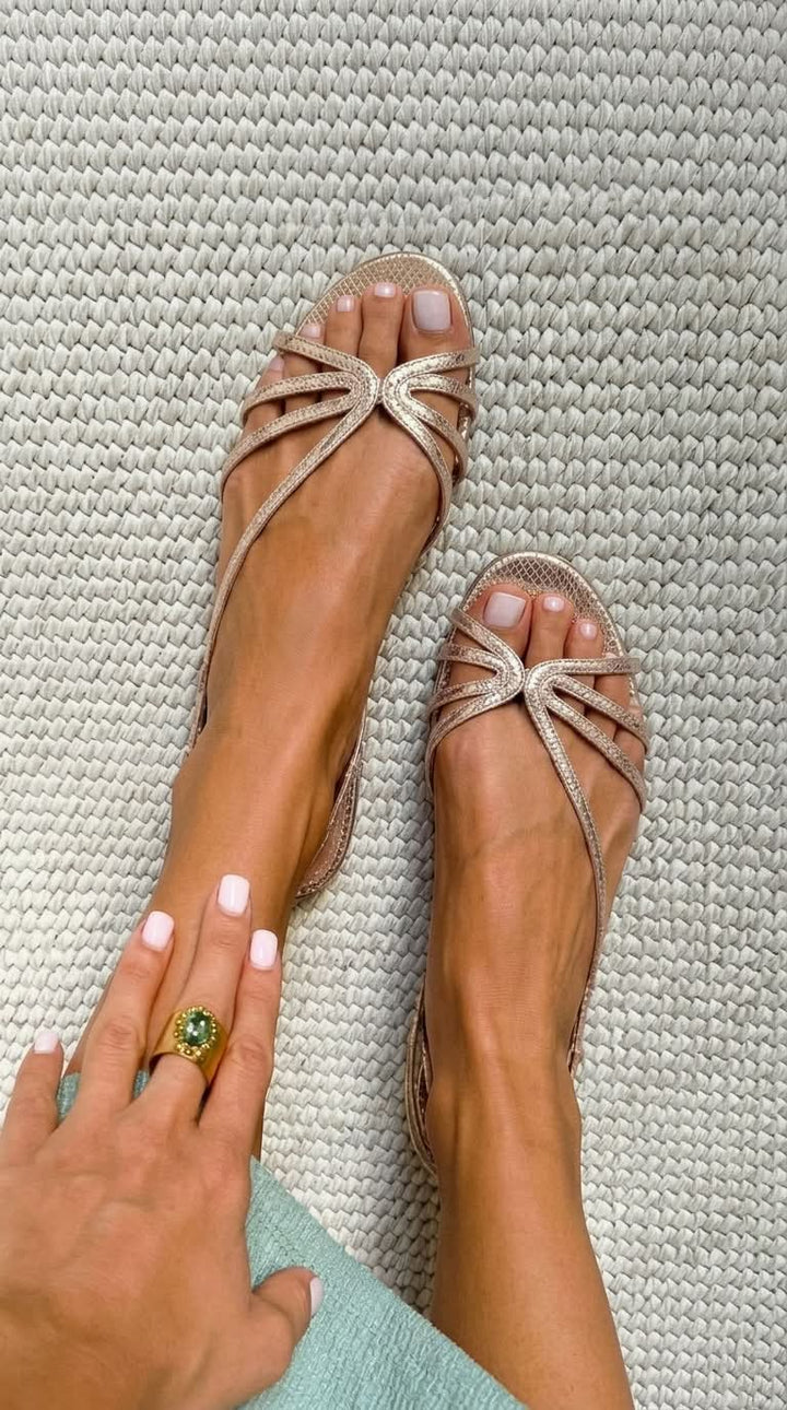Ginevra - Golden Sandals Summer Elegance
