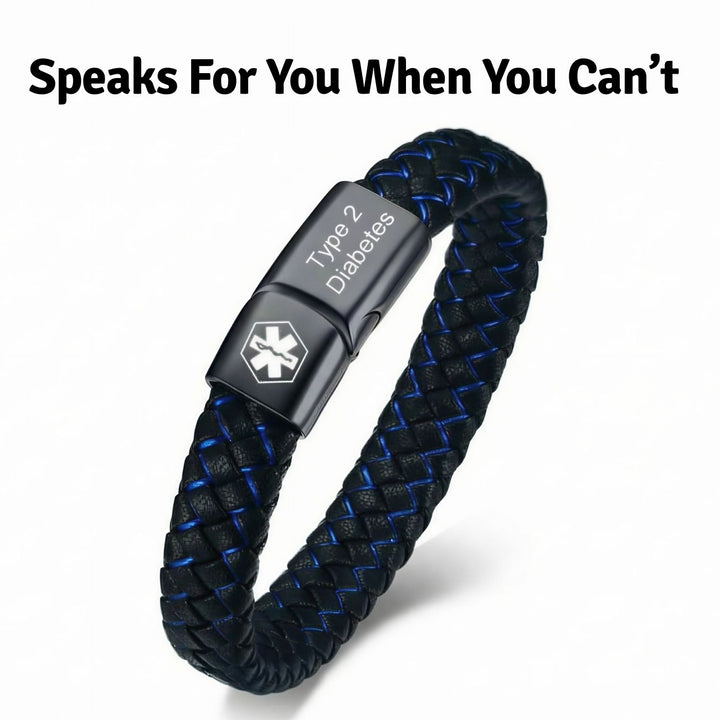 Men’s Diabetes Medical Alert Bracelet