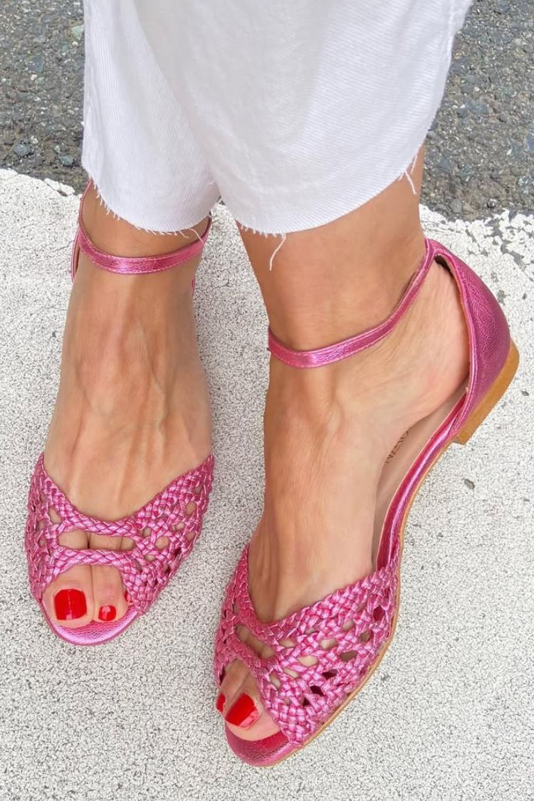 Isadora - Woven Gold Sandals