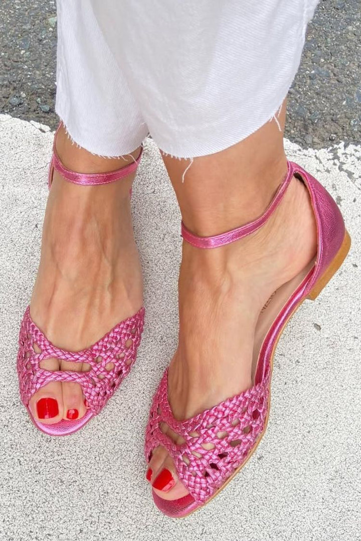 Isadora - Woven Gold Sandals