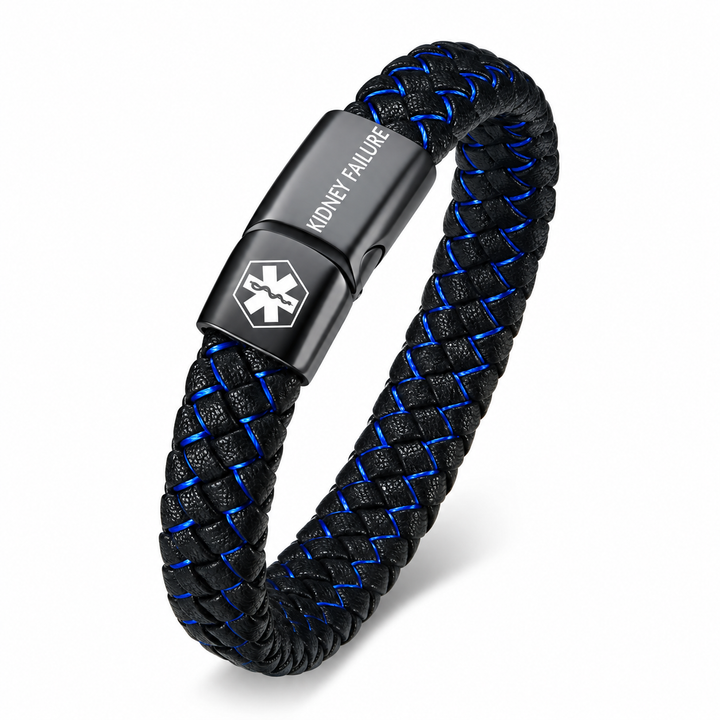Men’s Kidney Failure Medical Alert Bracelet