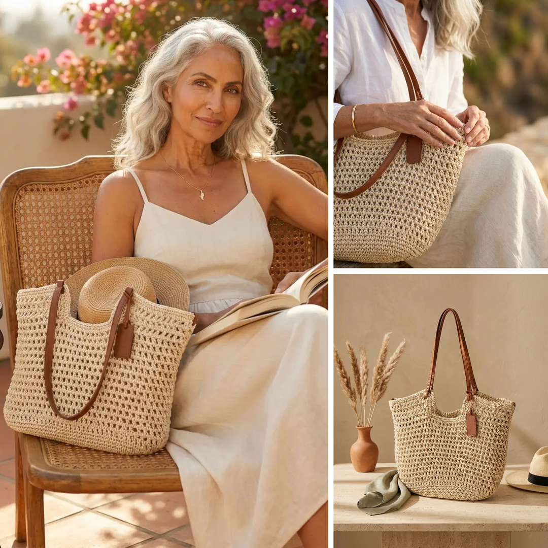 Camelia - Hand-Woven Crocheted Shopper Bag - Ivory
