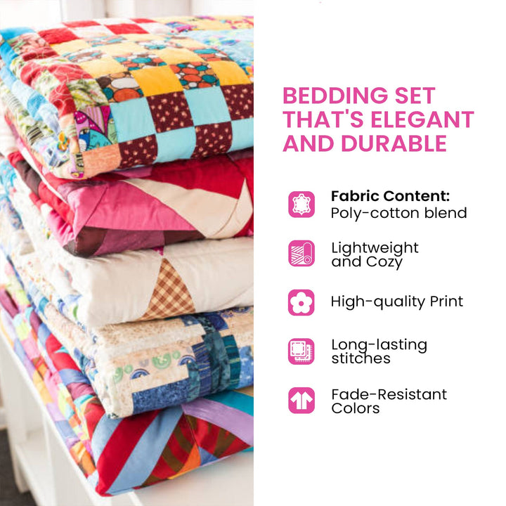 Amour Patchwork - 3-Piece Handmade Bedding Set