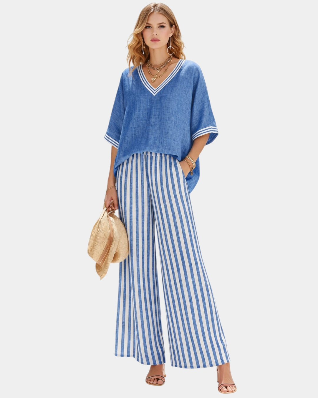 Tristane - Set of trousers and blouse with stripes