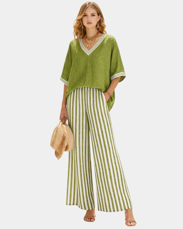 Tristane - Set of trousers and blouse with stripes