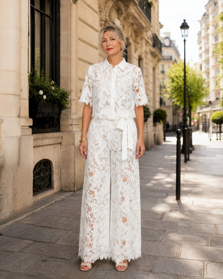 Aélis - Embroidered set in lace