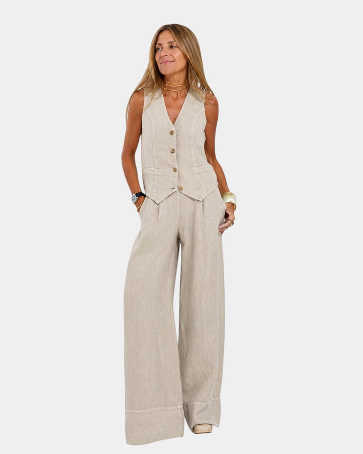 Assia - Sleeveless Vest and Pants Set