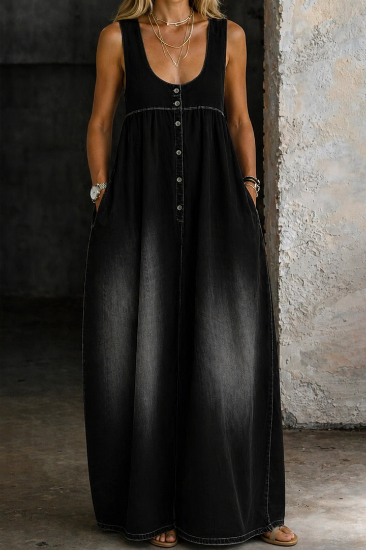 Veronica - Loose Denim Vest Dress