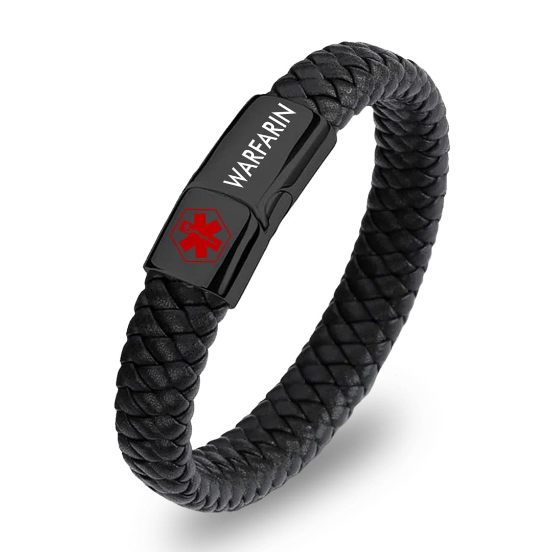 Men’s Warfarin Medical Alert Bracelet