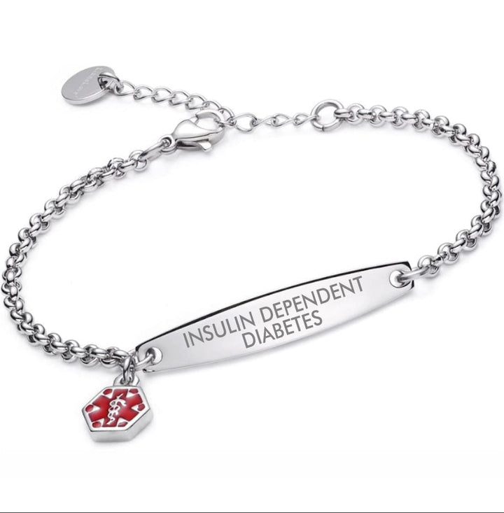 Women’s Insulin Dependent Diabetes Medical Alert Bracelet