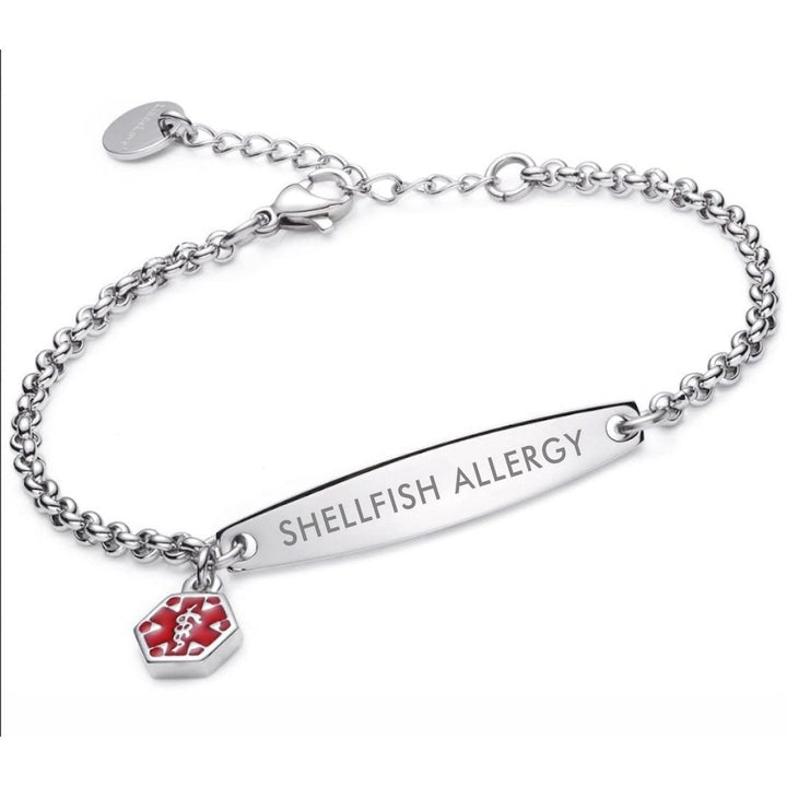 Women’s Shellfish Allergy Medical Alert Bracelet