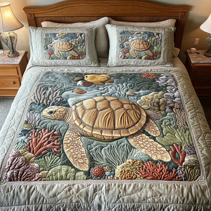 Turtle - 3-Piece Handmade Bedding Set