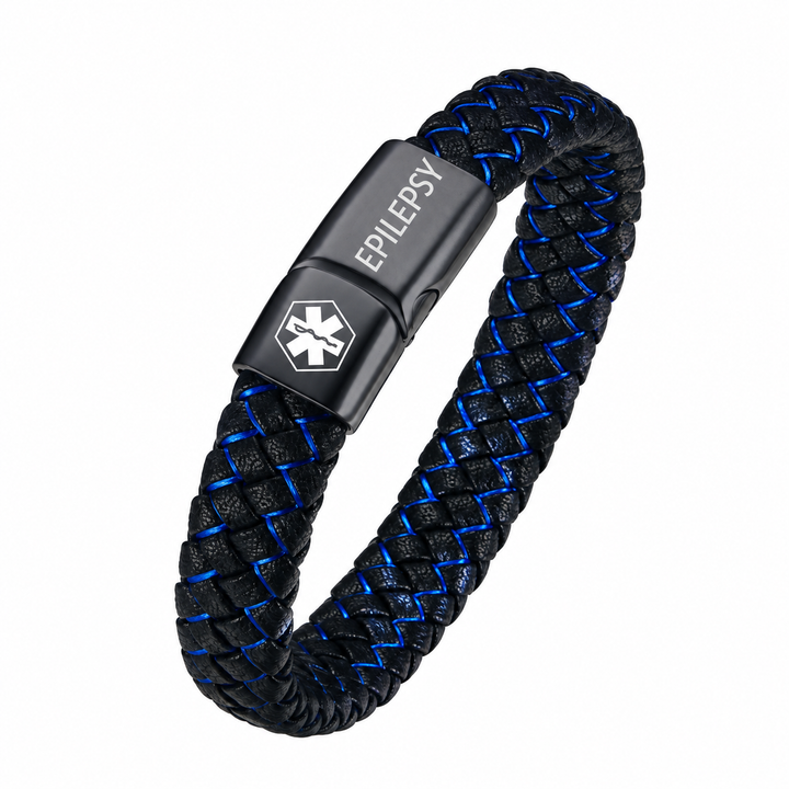 Men's Epilepsy Medical Alert Bracelet