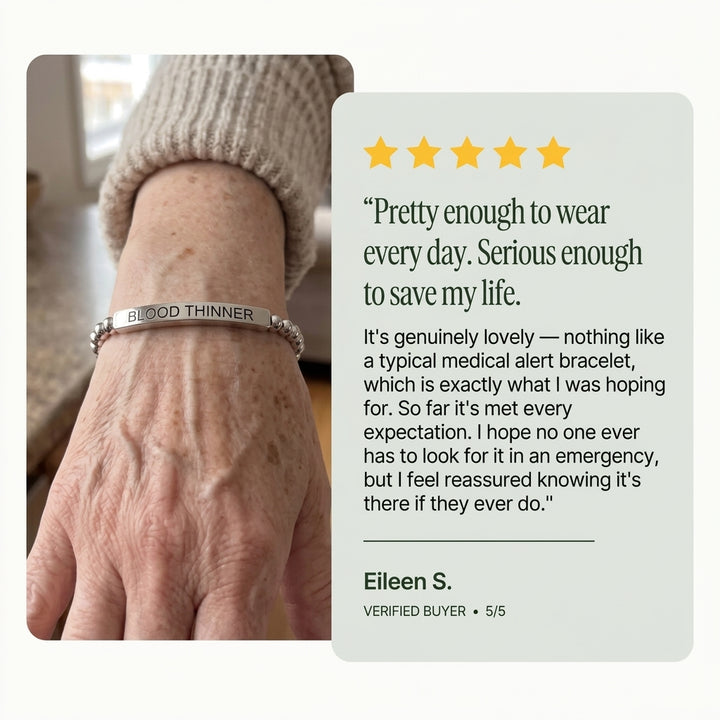 Women’s Slim Blood Thinner Medical Alert Bracelet