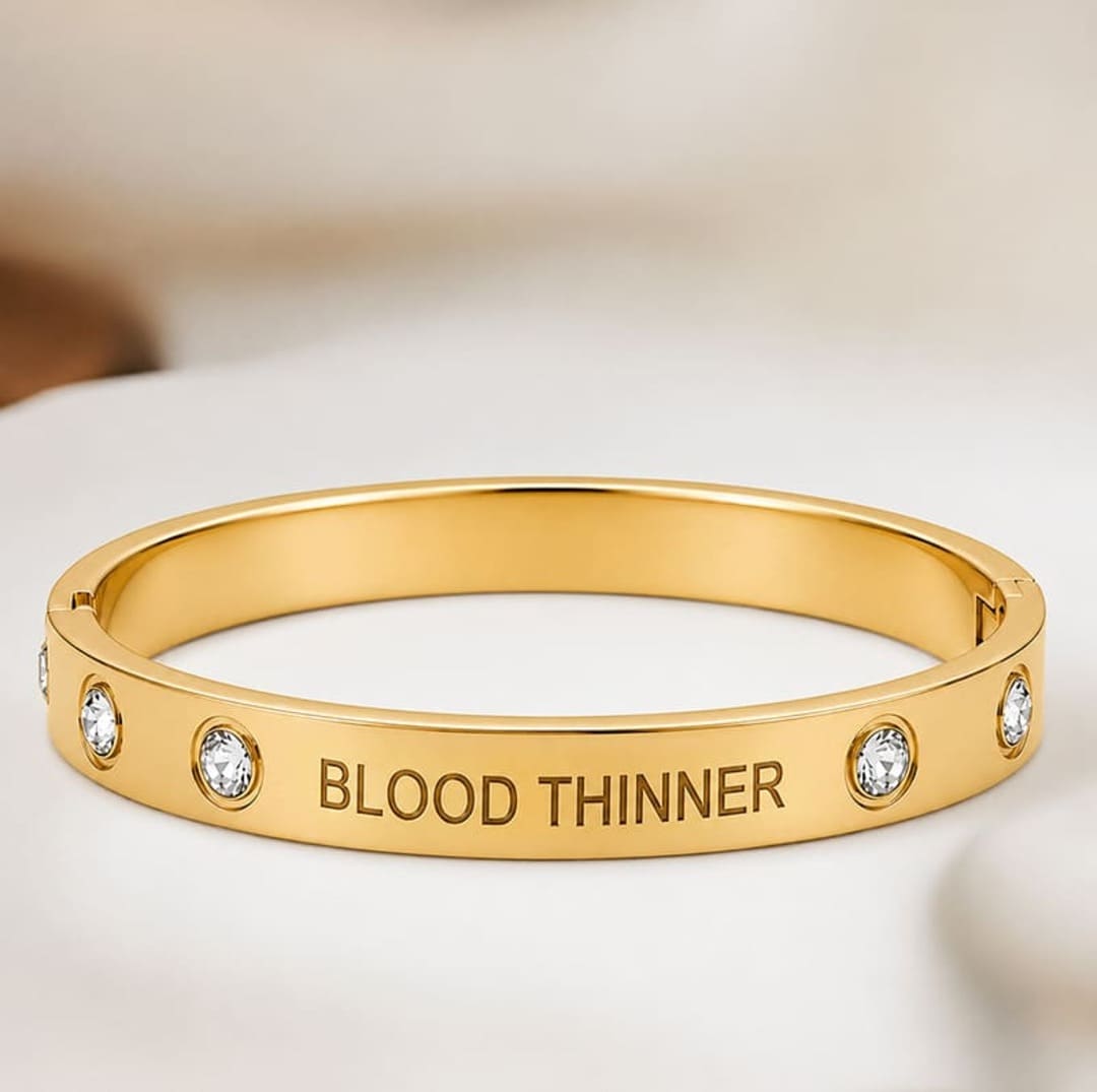 Women's Bangle Blood Thinner Medical Alert Bracelet