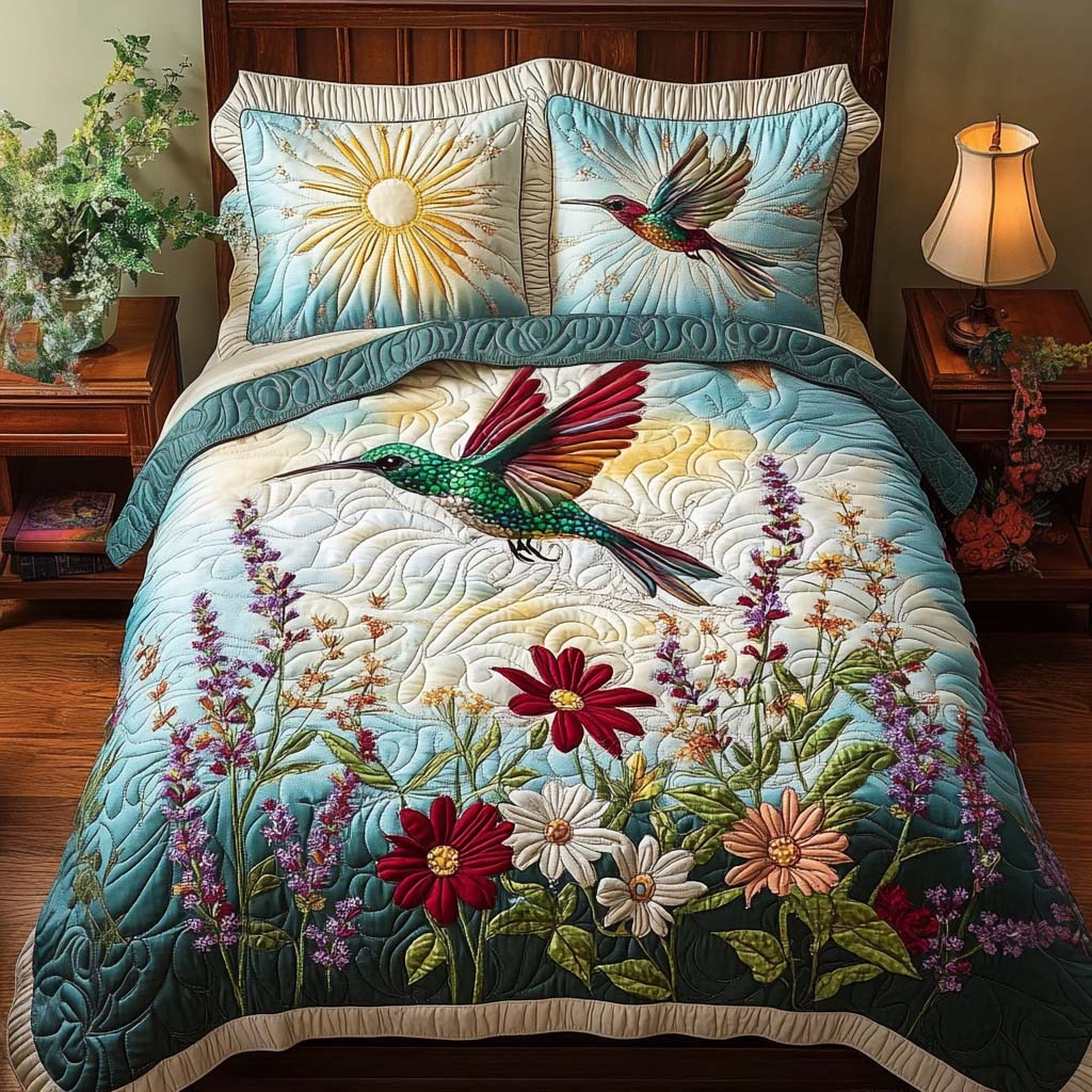 Hummingbird - 3-Piece Handmade Bedding Set
