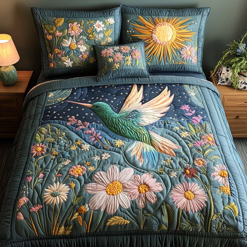 Hummingbird - 3-Piece Handmade Bedding Set