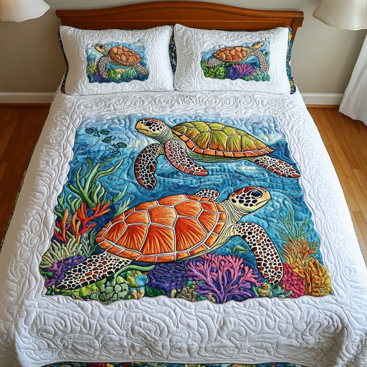 Turtle - 3-Piece Handmade Bedding Set